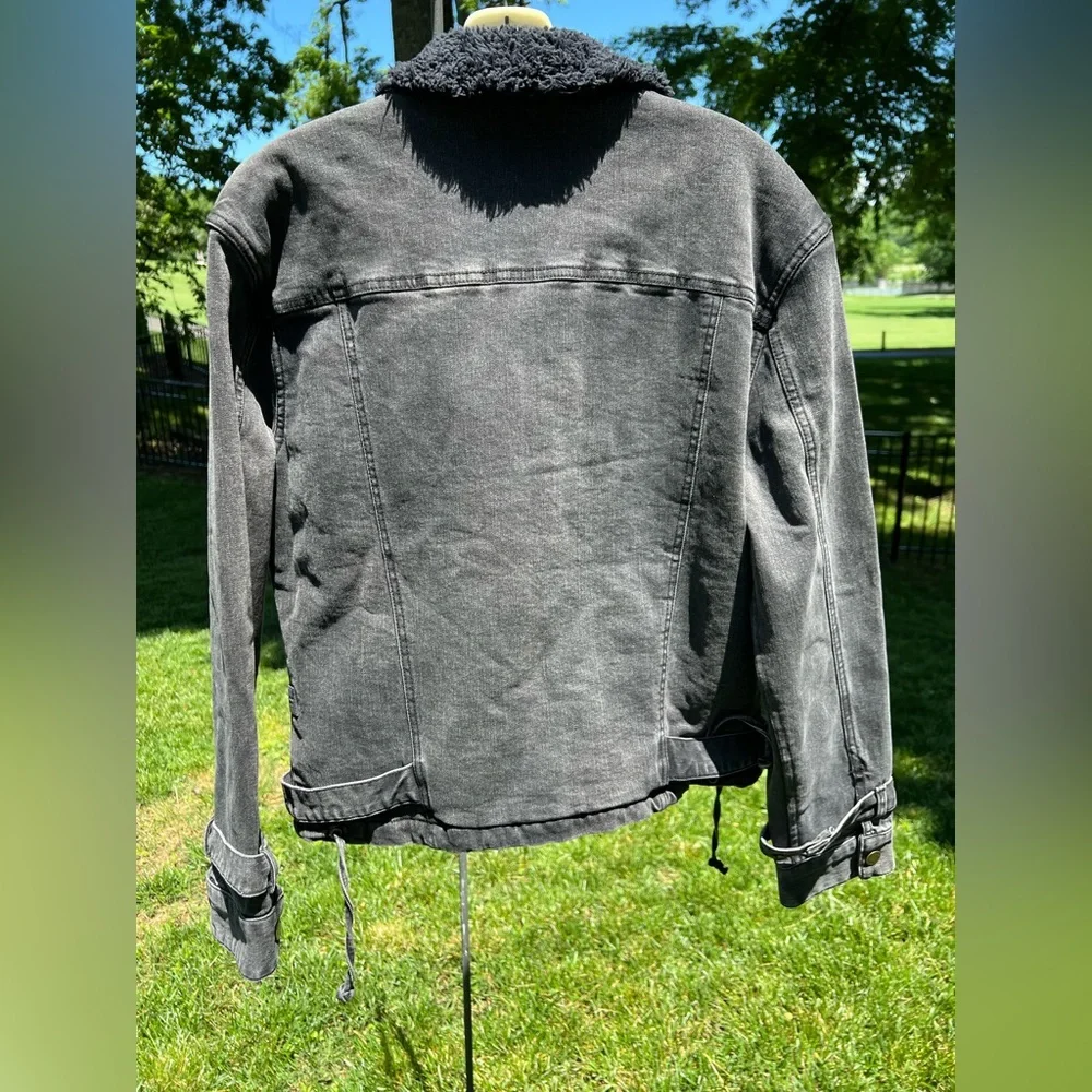 The Normal Brand Women's Denim Moto Jacket, Faded Black, Size Medium, NWT - Picture 4 of 8